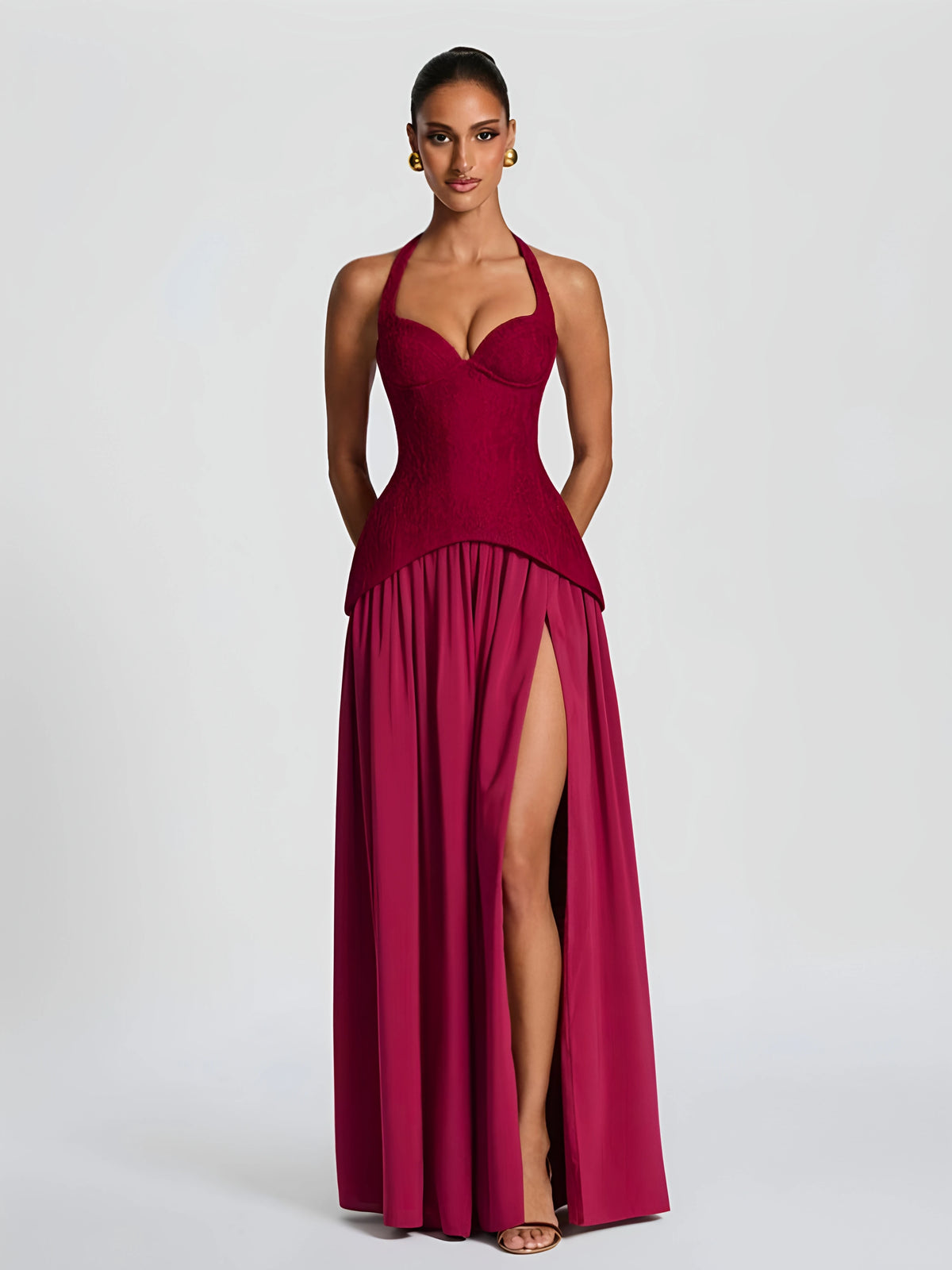 Elegant Lace Wrap Dress