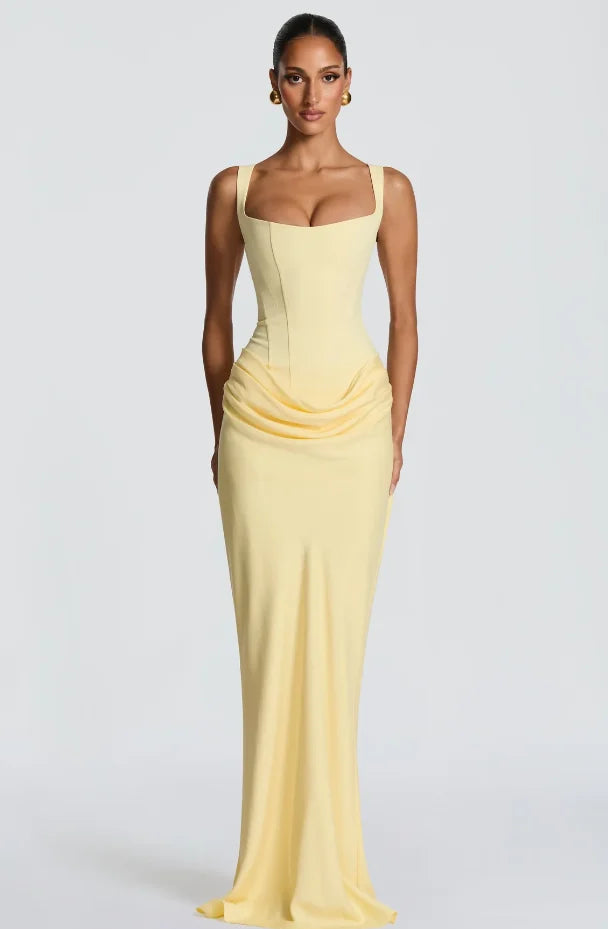 Pleated Square-Neck Dresses & Tops