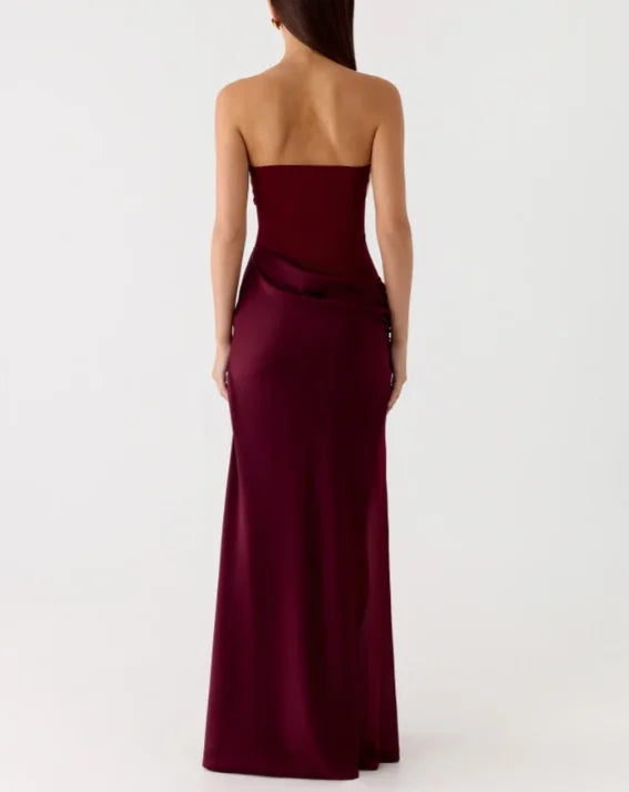 Elegant Strapless A-Line Floor-Length Dress