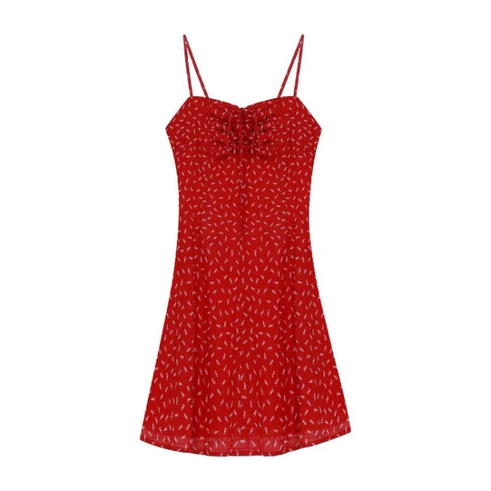 Women’s Retro Red Strapless A-Line Mini Dress