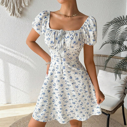 Women’s Floral Square Neck Beach Maxi Dress