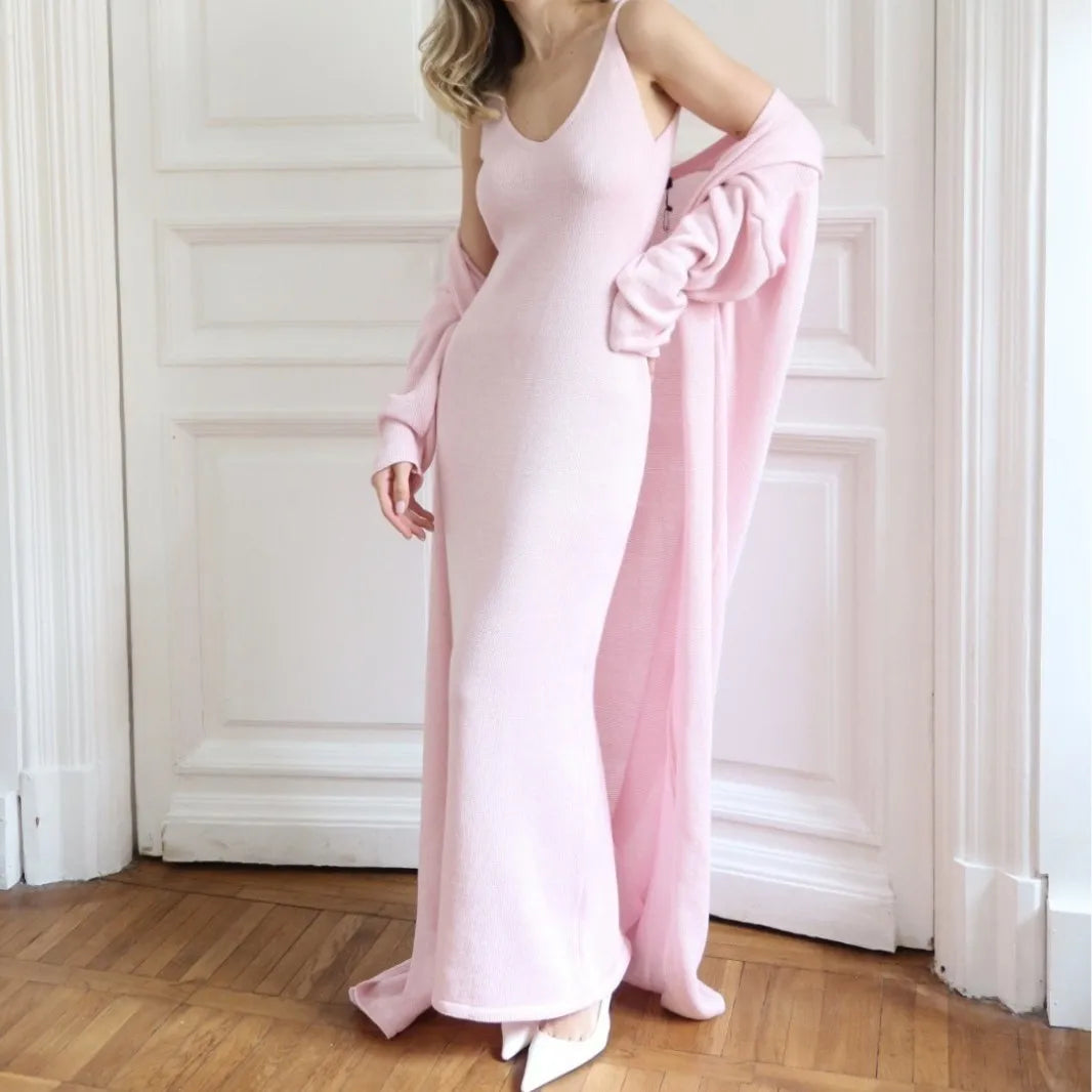 Women’s Knitted Hollow Long Dress
