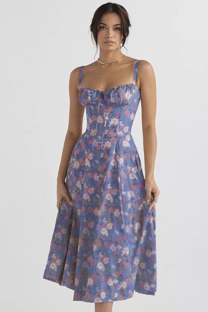 Elegant Square-Neck Halter Maxi Dress