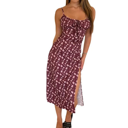 Women’s Floral Slim-Fit Slit Beach Dress