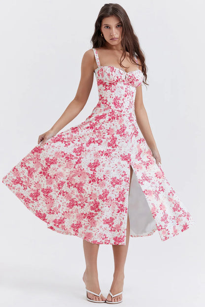 Elegant Square-Neck Halter Maxi Dress