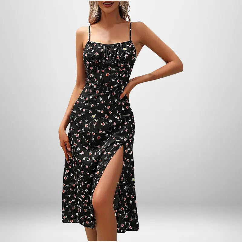 Women’s Floral Slim-Fit Slit Beach Dress