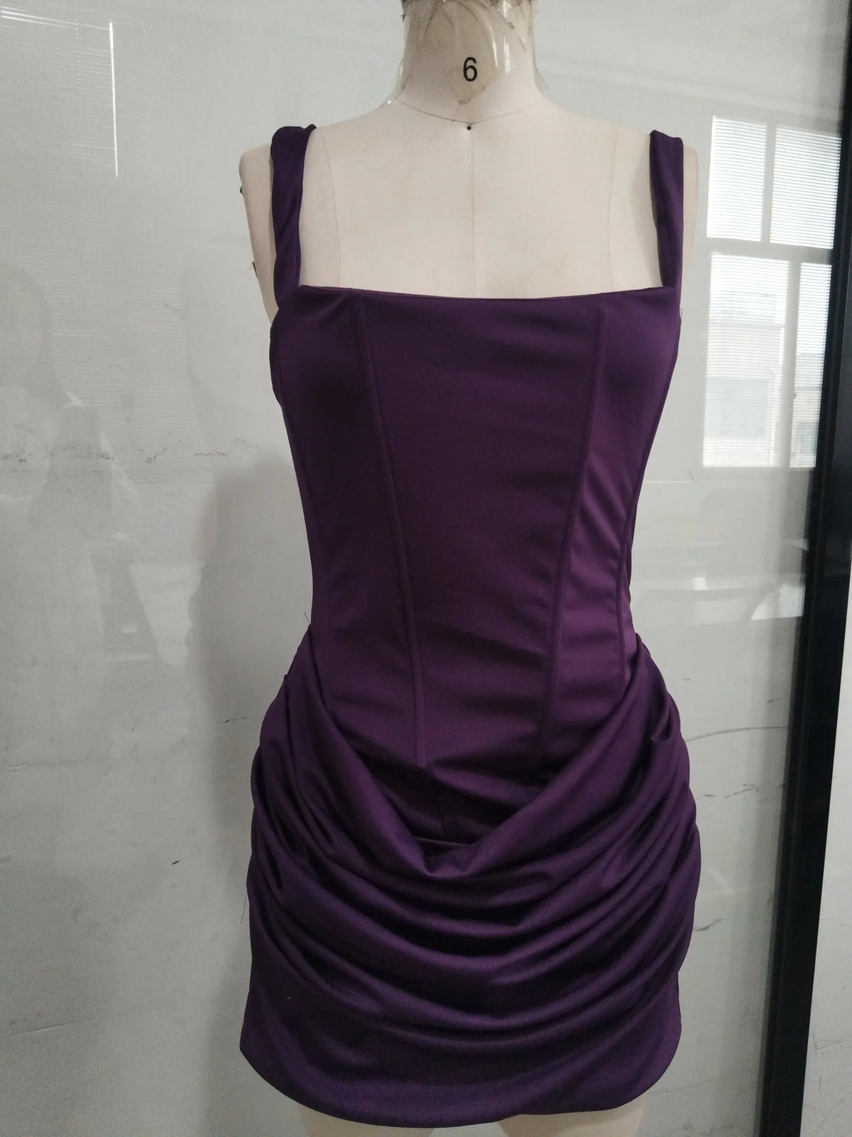 Pleated Square-Neck Dresses & Tops