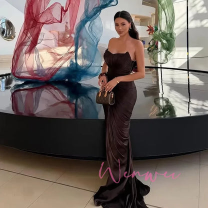 Elegant Pleated Mermaid Prom Dress