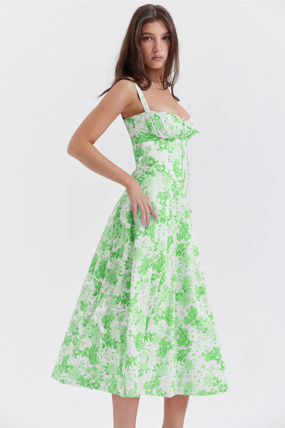 Elegant Square-Neck Halter Maxi Dress