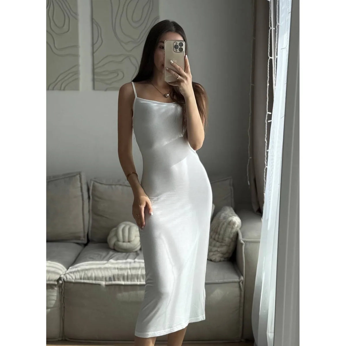 Women’s Knitted Hollow Long Dress
