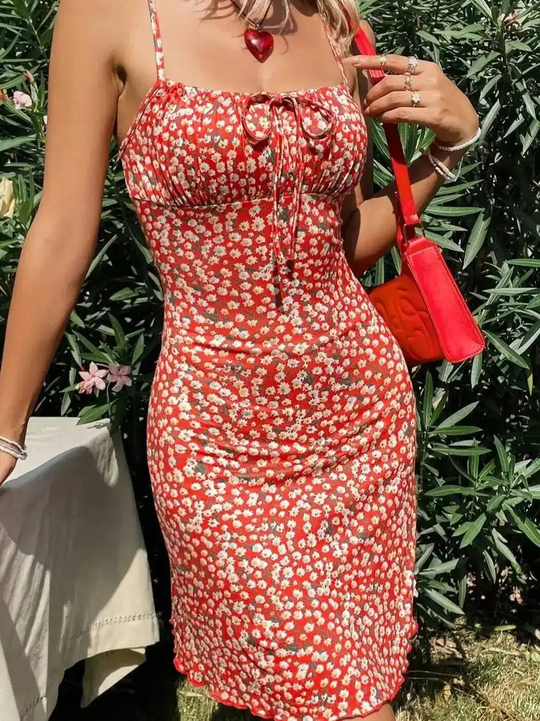 Women’s Red Floral Print Mini Dress