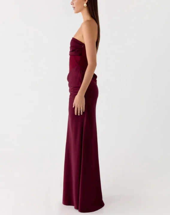 Elegant Strapless A-Line Floor-Length Dress