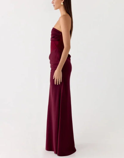 Elegant Strapless A-Line Floor-Length Dress