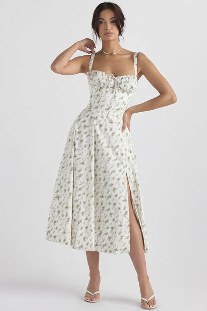 Elegant Square-Neck Halter Maxi Dress