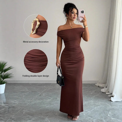 legant Off-Shoulder Evening Gown