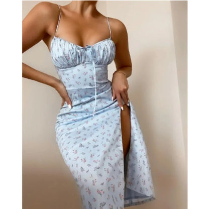 Women’s Floral Slim-Fit Slit Beach Dress