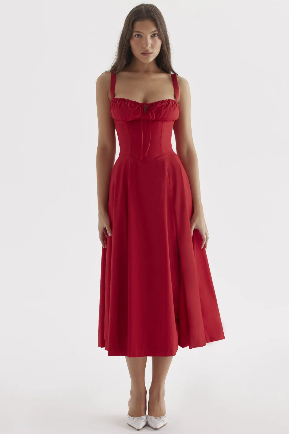 Elegant Square-Neck Halter Maxi Dress
