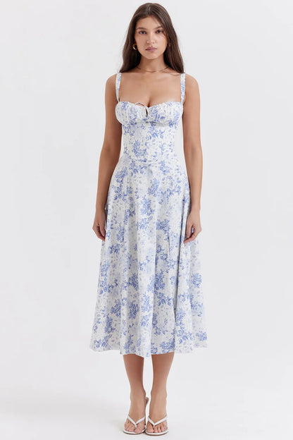 Elegant Square-Neck Halter Maxi Dress