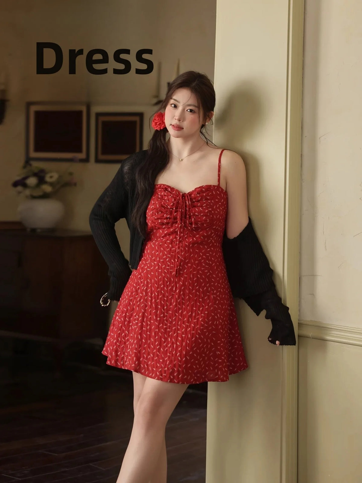 Women’s Retro Red Strapless A-Line Mini Dress