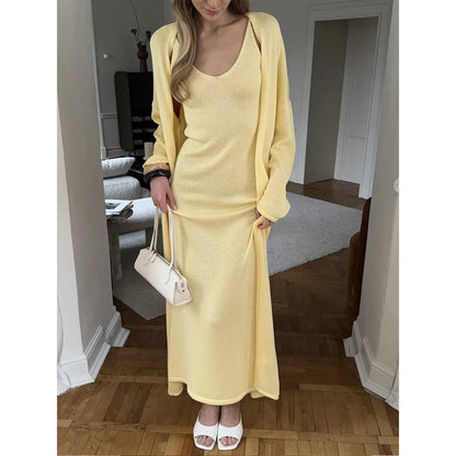 Women’s Knitted Hollow Long Dress