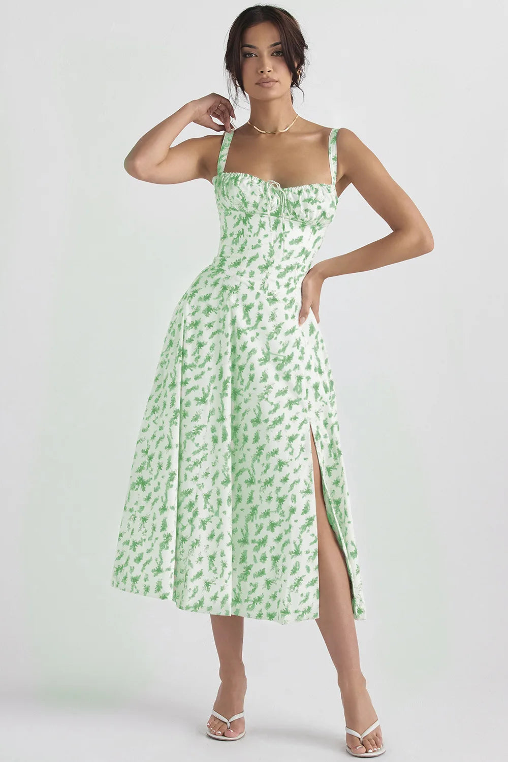 Elegant Square-Neck Halter Maxi Dress