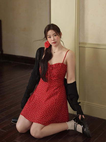 Women’s Retro Red Strapless A-Line Mini Dress
