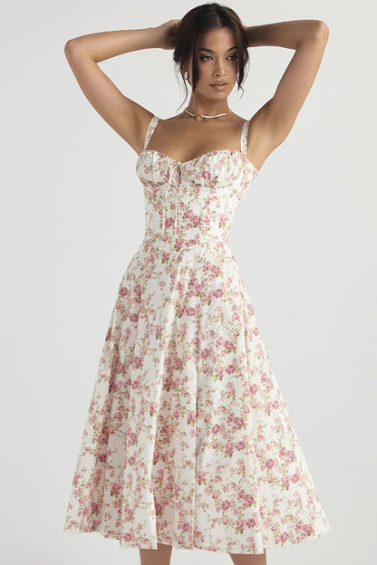Elegant Square-Neck Halter Maxi Dress