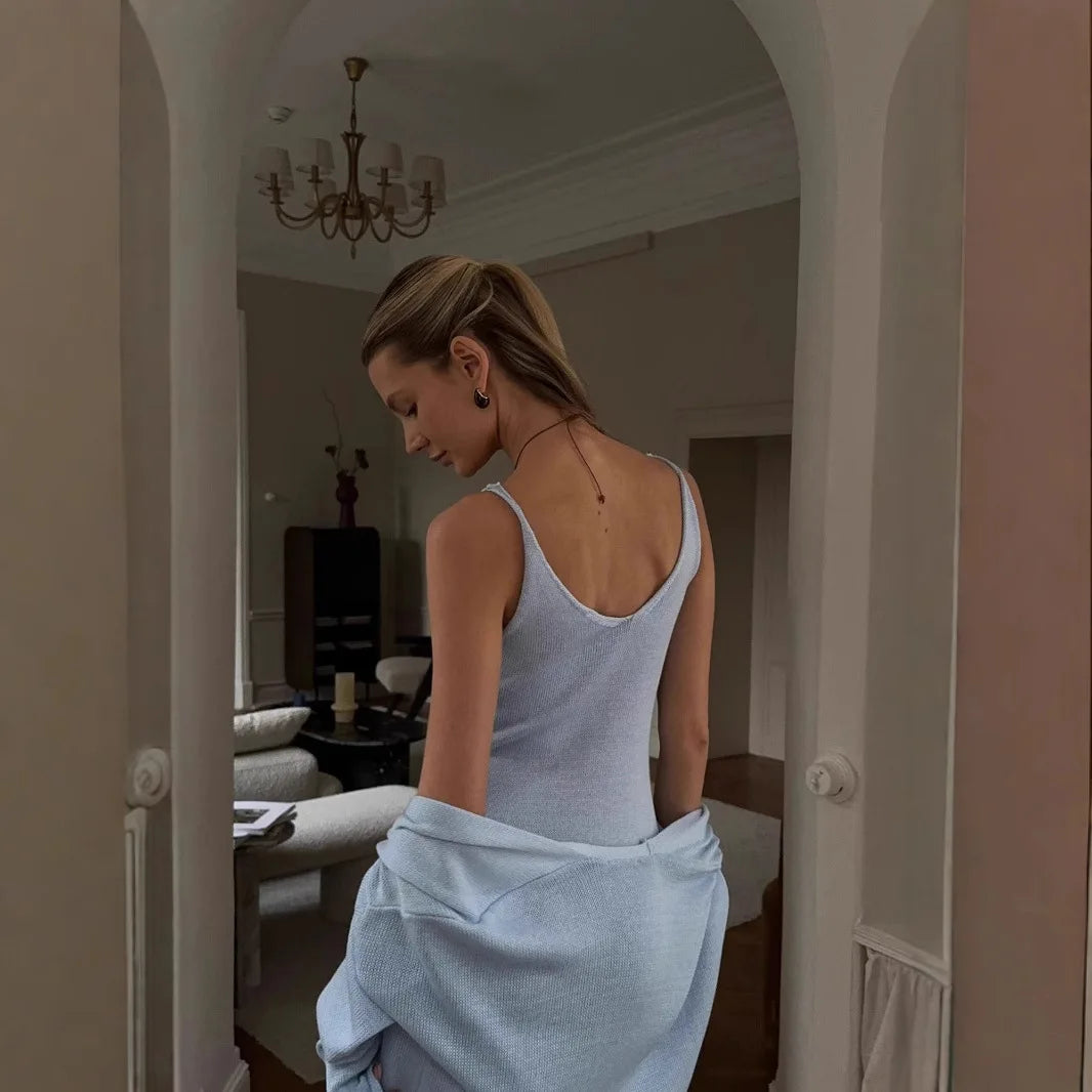 Women’s Knitted Hollow Long Dress