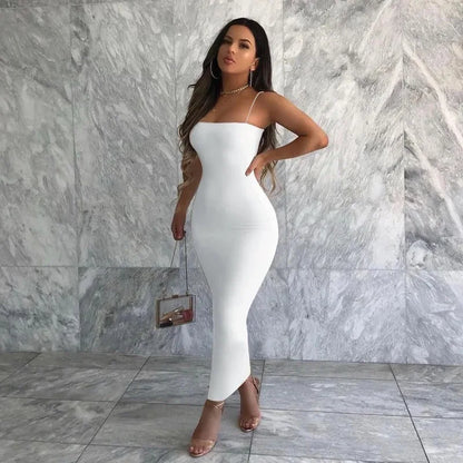 Women’s White Backless Spaghetti Strap Mini Dress