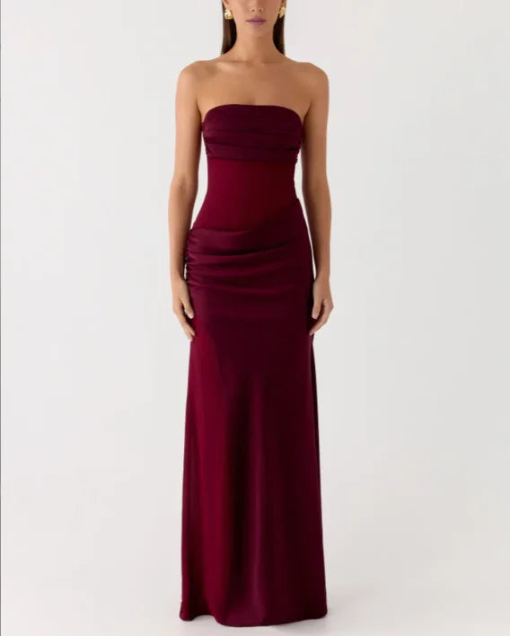 Elegant Strapless A-Line Floor-Length Dress