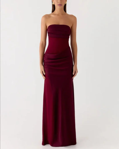 Elegant Strapless A-Line Floor-Length Dress