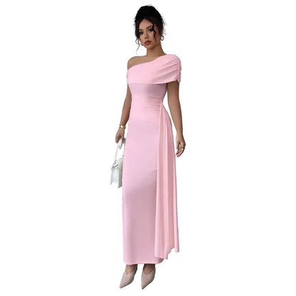 Women's Off-Shoulder Ruched Bodycon Maxi Dress