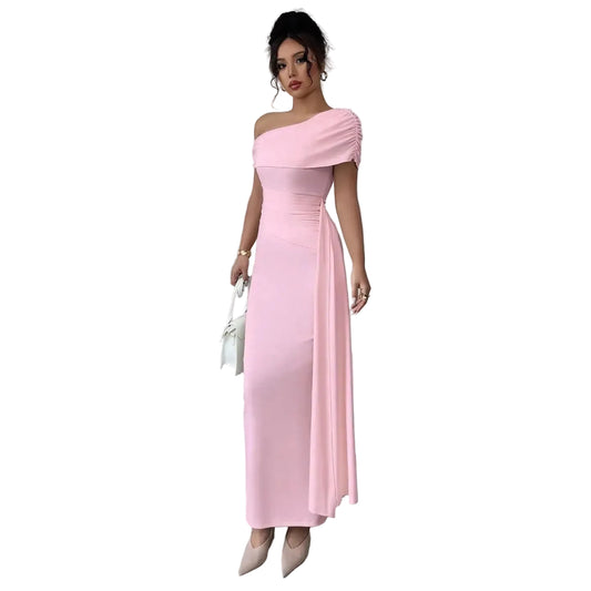 Women's Off-Shoulder Ruched Bodycon Maxi Dress