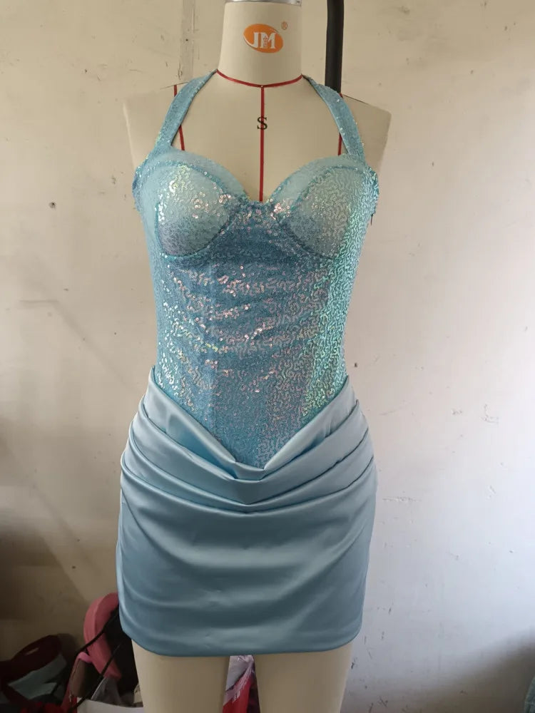 Sequin Strapless Mini Dress