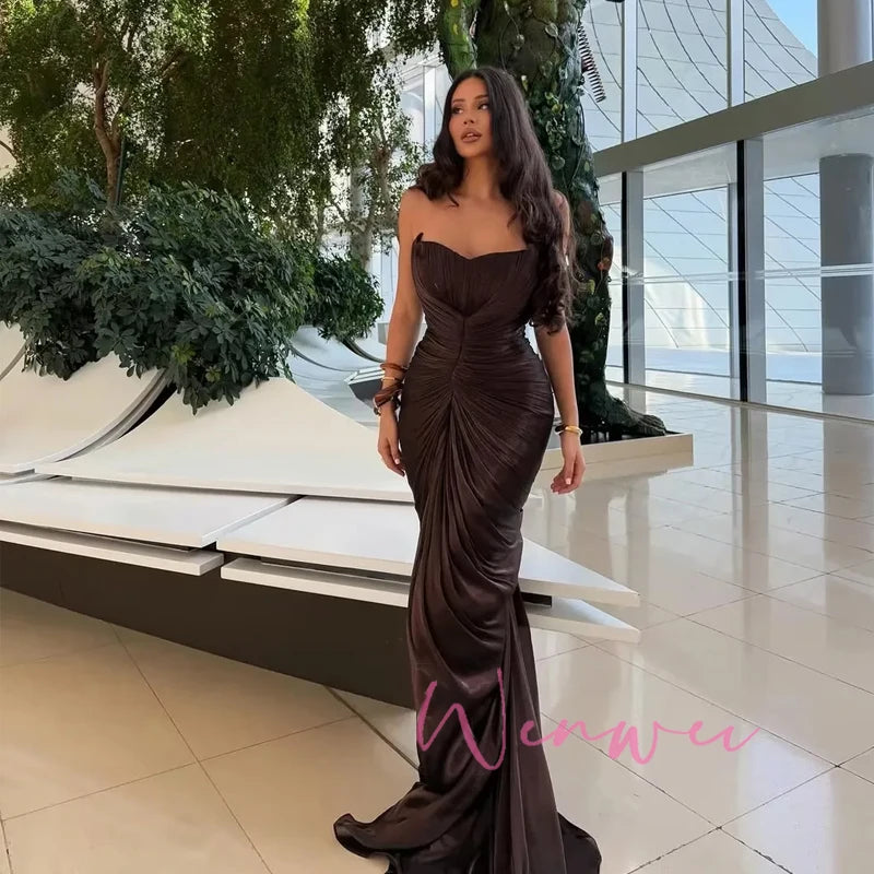 Elegant Pleated Mermaid Prom Dress