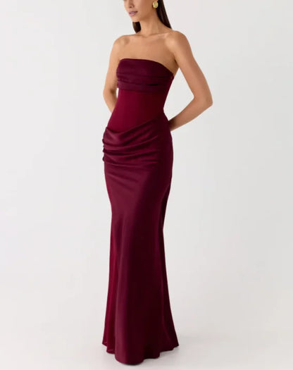 Elegant Strapless A-Line Floor-Length Dress
