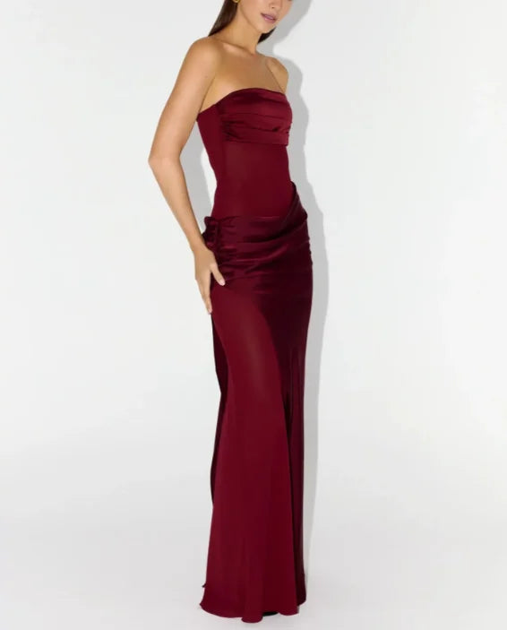 Elegant Strapless A-Line Floor-Length Dress