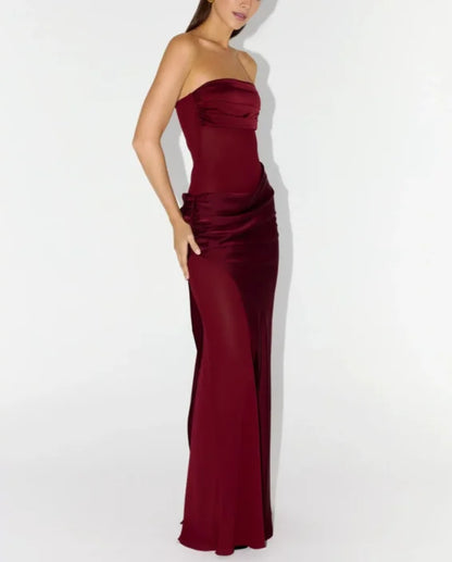 Elegant Strapless A-Line Floor-Length Dress