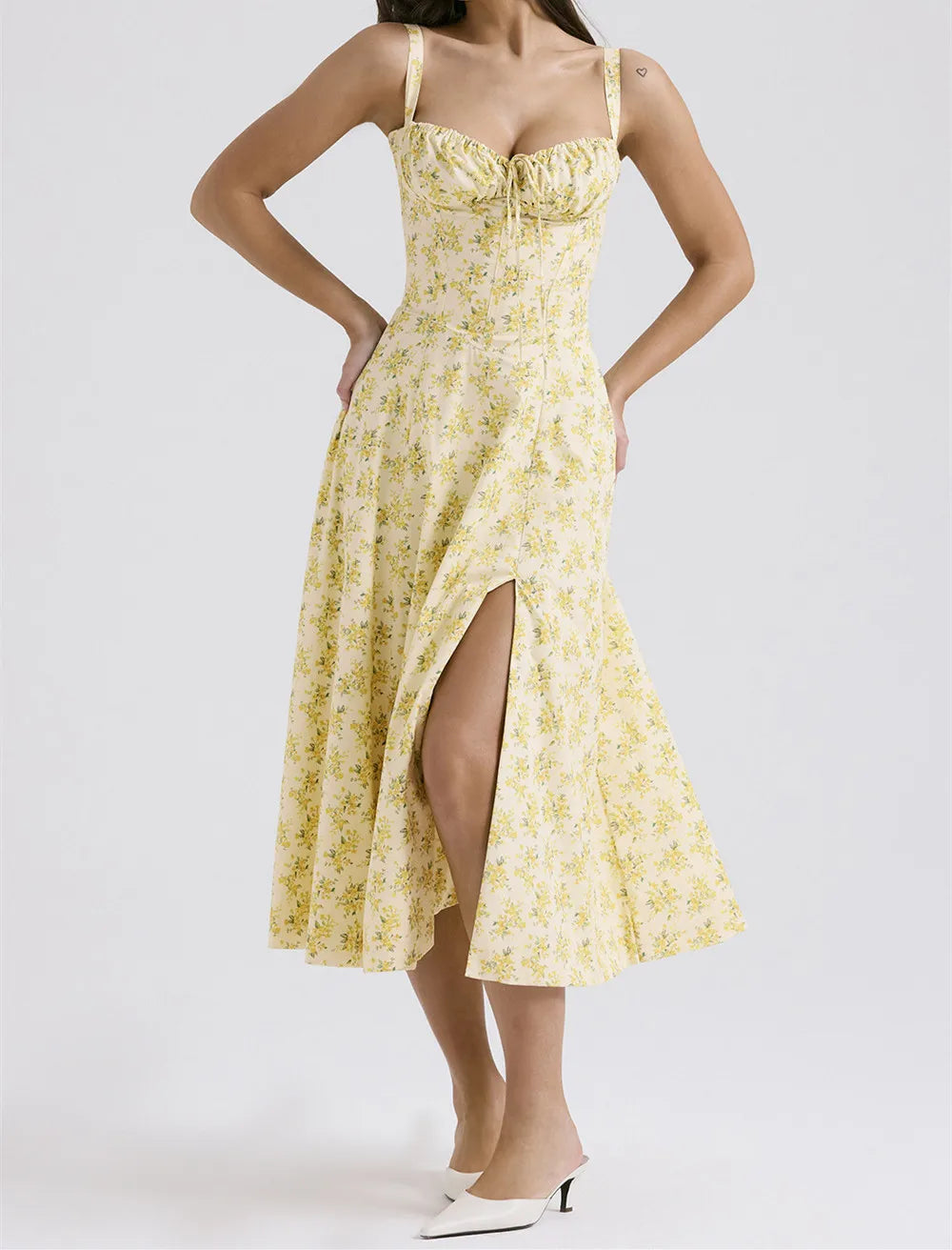 Elegant Square-Neck Halter Maxi Dress