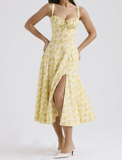 Elegant Square-Neck Halter Maxi Dress