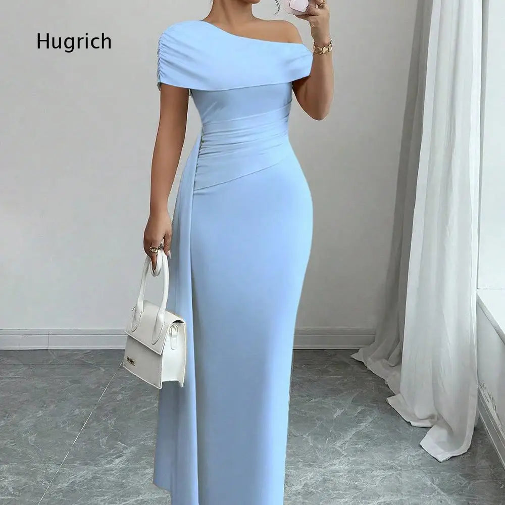 Women's Off-Shoulder Ruched Bodycon Maxi Dress