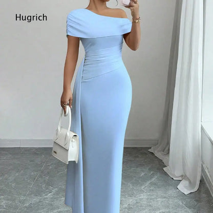 Women's Off-Shoulder Ruched Bodycon Maxi Dress