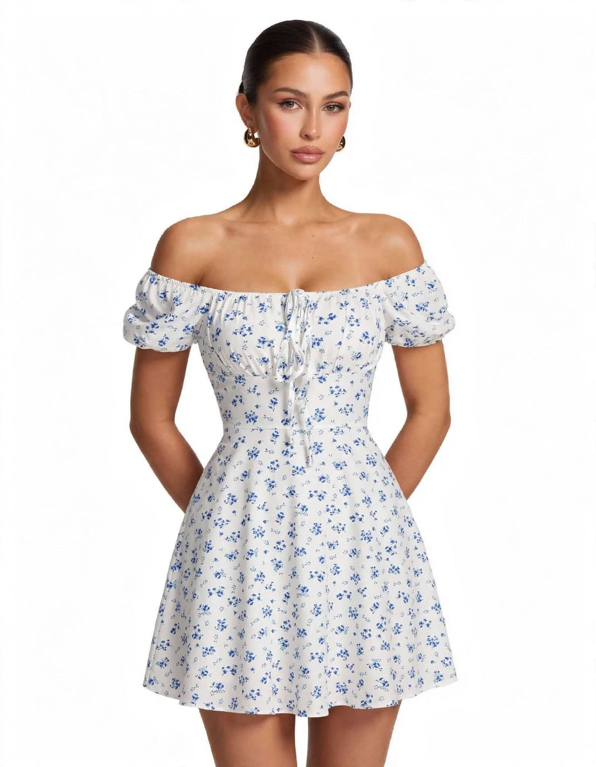 Women’s Floral Square Neck Beach Maxi Dress