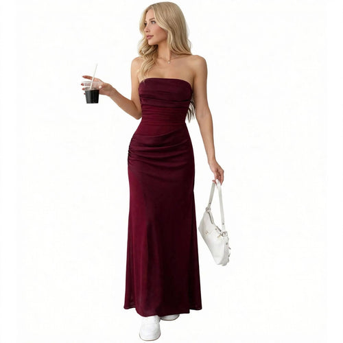 Elegant Strapless A-Line Floor-Length Dress