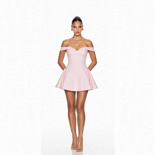 Women's Off-Shoulder Sweetheart Mini Dress